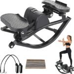 Rock Stepper for Exercise at Home Stair Rocking Stepper Exercise Machine with Resistance Bands for Full Body Workout, Aerobic Workout Machine Fitness Equipment