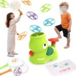 YOLOMOON Kids Outdoor Toys for 3 4 5 6 7 8 Years Old Boys, Stomp Flying Discs Launcher Toys Catch Games, Outside Toy for Toddlers Age 3-5 6-8, Elephant Indoor Outdoor Play Summer Gifts (Green)