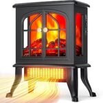 Fan Heater - 2000W Electric Space Heater for Bedroom, Stove Fireplace Heating with Realistic LED 3D Flames, Fake Freestanding Fireplace for Living Rooms, Indoor Home Use
