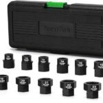 15-Piece 1/2-Inch Drive Metric Low Profile Impact Socket Set, Stubby Socket Set, 10mm-24mm, No Skips Sizes, 6 Point, Cr-Mo, Shorter Socket for Tight Areas