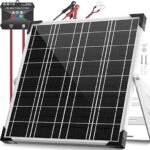 Voltset Solar Panel Kit 20W 12V, Solar Battery Trickle Charger Maintainer, Waterproof Solar Panel + Upgrade Charge Controller + Adjustable Mount Bracket for Boat RV Motorcycle Marine