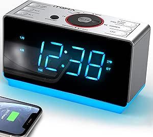 ndnjdnndn Alarm Clock Radio with Bluetooth, FM Radio, Dual Alarm with Snooze, Large LED Display, Dimmer Control, USB Charging Output and Night Light iTOMA CKS708 - Image 1