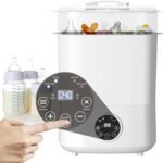 Baby Bottle Sterilizer and Dryer, 5-in-1 Large Capacity Bottle Sanitizer and Dryer, 2 Layers Compact Baby Bottle Electric Steam Sterilizer and Dryer for Baby Bottles, Pacifiers, Pump Parts