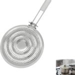 Heat Diffuser Plate for Gas Stove and Electric Stove, Stainless Steel Simmer Plate Flame Guard with Cool Touch Handle, Even Heat Distribution for Sauce, Rice, Milk and Slow Cooking