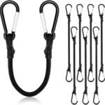 8 Pack 12 Inch Heavy Duty Bungee Cords with Carabiner Hooks