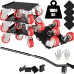 Furniture Dolly 5 Wheels Heavy Duty, Furniture Movers with Silent Rubber Wheels, 360° Rotation with Brake, 1000KG Load Capacity, Furniture Lifter for Easy Moving Large Furniture