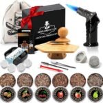 Cocktail Smoker Kit for Bourbon Whiskey Gifts for Men Drink Smoker Infuser Old Fashioned Kit with Torch Ice Cube Tray Whiskey Making Accessories Infuse Cocktail Wine Meat