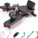Leg Stretcher, 100kg Stretch Machine, Heavy Duty Steel Frame Equipment Splits Machine, Leg Stretching Training Machine for Home Gym Split Machine Training Fitness with 6 Accessories