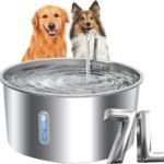 Dog Water Fountain for Large Dogs: 7L/236oz/1.8G Dog Fountain Stainless Steel - Big Cat Drinking Fountain Indoor - Super Quiet Water Fountain for Dogs Inside - for Large Dog Cats & Multi-Pet Home