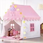 Princess Tent for Girls, Kids Play Tent with Lights, Large Playhouse Fairy Play Castle Indoor Outdoor Castle Fairy Tents for Children Boys & Girls Gift
