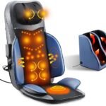 Full Body Massage Cushion with Foot Massager Vibration Heating Relax Pillow for Shiatsu Back Neck Massaging Chair Seat Pad Kneading Rolling,Gifts for Him Her