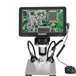 SVBONY SV604 7 Inch LCD Digital Microscope 1200X for Adults, 1080FHD Video 12MP Camera, Electronic Microscope for Soldering, Wired Remote, Compatible with Windows and Mac OS
