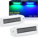 UCINNOVATE 2X 6.9 Marine LED Boat Lights, Dual Color Waterproof Transom & Underwater Lights for Yachts, Boats, Sailboats, Pontoons, Stern & Deck (Blue/Green, 12-36V, IP68)