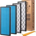 Spurtar HEPA Air Filter for Tesla Model Y July 2021-2026, 4 Packs, Blue | July 2021-2026 Compatibility, Activated Carbon, Cabin Air Filter Replacement, Tesla Model Y Accessories