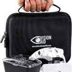 Vision Aid Magnifying Glasses with LED Light, 5 Lenses, Headband, Storage Case | Hands Free Lighted Head Mount Magnifier for Hobby Crafts Macular Degeneration Cross Stitch Diamond Painting Close Work