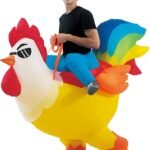 Inflatable Rooster Costume Ride on Chicken Costume Adult Halloween Costumes for Men Women Blow up Costumes