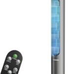 115CM Oscillating Quiet Tower Fan with Remote Control 8 Speeds 12H Timer Portable LED Display,DC,20 dB,15m/s Electric Air Circulator Cooling Floor Standing Fan for Home Bedroom Office Living Room