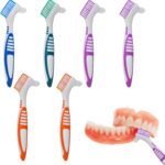 Denture Brush, 6pcs Tooth Brush, Soft Toothbrush, False Teeth Brush, Dual Head Toothbrushes, Denture Toothbrush, Effective Cleaning, Suitable for False Teeth, Calculus, Plaque, Retainer