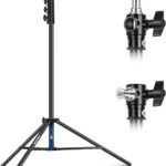 NEEWER 9.8ft/3m Air Cushioned Light Stand, Heavy Duty Metal | Photography Tripod Stand, 1/4" to 3/8" Reversible Spigot, 3 Way Mounting Interface, Metal Locking Knobs, Max Load 5.5lb/2.5kg