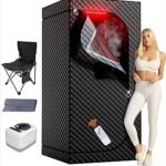 Portable Infrared Sauna Tent, Upgraded Steam Sauna for Home with Steamer, Folding Chair, Full Body Sauna boxs for Spa, Indoor, Outdoor