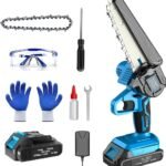 Mini Chainsaw Cordless, 6 Inch Portable Small Handheld Electric Chainsawcordless Battery Powered for Household, Garden, Yard, Tree Trimming Wood Cutting