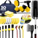 ALFLOD 30Pcs Car Detailing Kit for Interior, Exterior and Wheel Cleaning | Brushes, Towels, Wash Mitt, Cleaning Gel, Detail Brushes And Extendable‑Handle...