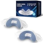 2PCS Upgraded CPAP Nasal Mask for Resmed Airtouch N30i & Airfit N30i, Including 1PC Fabric Nasal Mask & 1PC Velvet Nose Pillow Great Value CPAP Accessories Supplies by AirSmart, Blue(Medium)