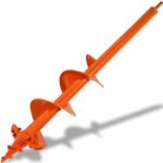 ‎4"x24" Auger Drill Bit for Planting – Heavy Duty Garden Auger Post Hole Digger with Spiral Double Blade & 3/8" Hex Drive for Fast Hole Drilling