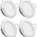 4 x DC 12V LED Downlights RV Campervan Recessed Ceiling Lights 2.5W Dimmable Spot Lights 215LM for Motorhome Boat Van Caravan Kitchen Cabinet (Silver, 5000K)