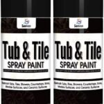 Black Tub Tile Spray Paint High Gloss Spray Paint Waterproof Black Bathtub Tile Refinishing Kit for Tiles Ceramic Porcelain Fiberglass Resurfacing Bathroom Walls Bathtubs Sinks Countertops Toilet