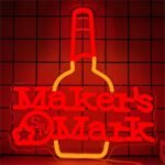 Maker Mark Whiskey Neon Sign for Wall Decor Bar Neon Sign for Man Cave Neon Led Sign Dimmable Neon Light Up Sign for Beer Bar Pub Business Man Cave Club Party Gift