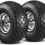 2 Pack 4 Ply 15x6.00-6 Front Lawn Mower Tire Wheel with Tube