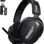 2.4GHz Wireless Gaming Headset for PC, Ps4, Ps5, USB & Type-C Gaming Headphones with Microphone, Bluetooth 5.4 Over Ear Gamer Headset Compatible for Switch, Laptop, Mobile, Mac
