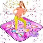 Dance Mat Toys for Kids, Light Up Dancing Toy Music Dance Mat with 6 Game Modes & LED Lights, Music Light Up Dancemat Girls Toys Gifts for 3 4 5 6 7 8 9 10+ Year Old Girls