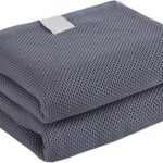 100% Cotton Thermal Blanket, Breathable Bed Blanket, Soft Waffle Blanket, All Season Cotton Blanket (Grey, 150x200cm)