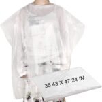 SATINIOR 200 Pcs Disposable Hair Salon Capes Bulk Waterproof Barber Capes