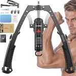 FEIERDUN FLYBIRD Twister Arm Trainer, Hydraulic Power Chest Expander, Adjustable 22-440LBS Chest Trainer for Men, 3 in 1 Chest and Arm Exerciser with Ab Roller Wheel, Include Backpack&Pad