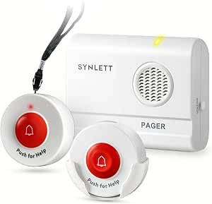 71DP75kdnyL._AC_SY300_SX300_QL70_ML2_ Wireless Caregiver Pager System with 2 Call Buttons for Home Care - Image 1