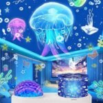Ocean Wave Projector, Projector Night Light for Kids Bedroom, Ceiling, 10 Color sea Waves + 21 Films, Ocean Light Projector with Timer 360° Rotation for Kids Girls, Birthday, Christmas, Room Decor