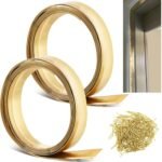 Zonon 1-1/8" W x 17.72' L Spring Bronze Weather Stripping Metal Brass Weather Strip Copper Weatherstripping for Exterior Old Door or Window Seal with Mounting Nails(Flat)