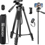 Phone Tripod, 83'' Camera Tripod & Monopod, Portable Travel Tripod