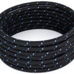 20FT 6AN 3/8 CPE Nylon Stainless Steel Braided Fuel Line Hose, Black & Blue