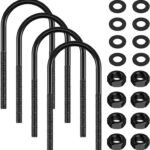 4 Set/20 Pcs Round U Bolts Kits Zinc Plated 3 Inch Wide, 1/2'' x 3'' x 8'' U Bolt with Washers Nuts for Replacement Parts and...