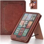 Case for 7" Kindle Paperwhite 2024 12th Generation/6.8" Paperwhite 11th Gen and Kindle Colorsoft Signature Edition, Auto Wake/Sleep, Stand Cover Sleeve with Hand Strap & Card Slot (Vintage Brown)