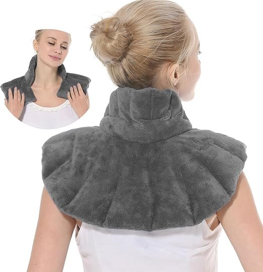 71vx2DCSb5L._AC_SX522_ Aroma Season Microwavable Heating Pad for Neck and Shoulders, Microwave Heat Pack, Flaxseed Wheat Bag Heated Neck Wrap for Heat&Cold Therapy, 100% Natural Fillings(Gray) - Image 1