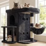 Heybly 65 cm Cat Tree for Large Cats with Big Perch & Dual Condos HCT204SG