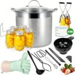 19L Water Bath Canning Pot with Rack and Lid, Canning Supplies 1