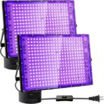 2 Pack 300W LED Blacklight, UV Black Lights for Glow Party, IP65 Waterproof Outdoor UV Floodlight for Black Light Party, Body Painting, Fluorescent Painting, Birthday Parties, Halloween