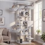 Hey-brother Cat Tree, Multi-Level Tower with 3 Condos, Hairbrush, MPJ035-MW