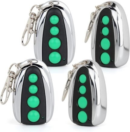 4 PCS M12 Gate Remote Control Transmitter 433.92 MHz Garage Door Remote for Automatic Swing Sliding Gate Opener Compatible with Lockmaster Topens (Alkaline 27A Dry Battery)